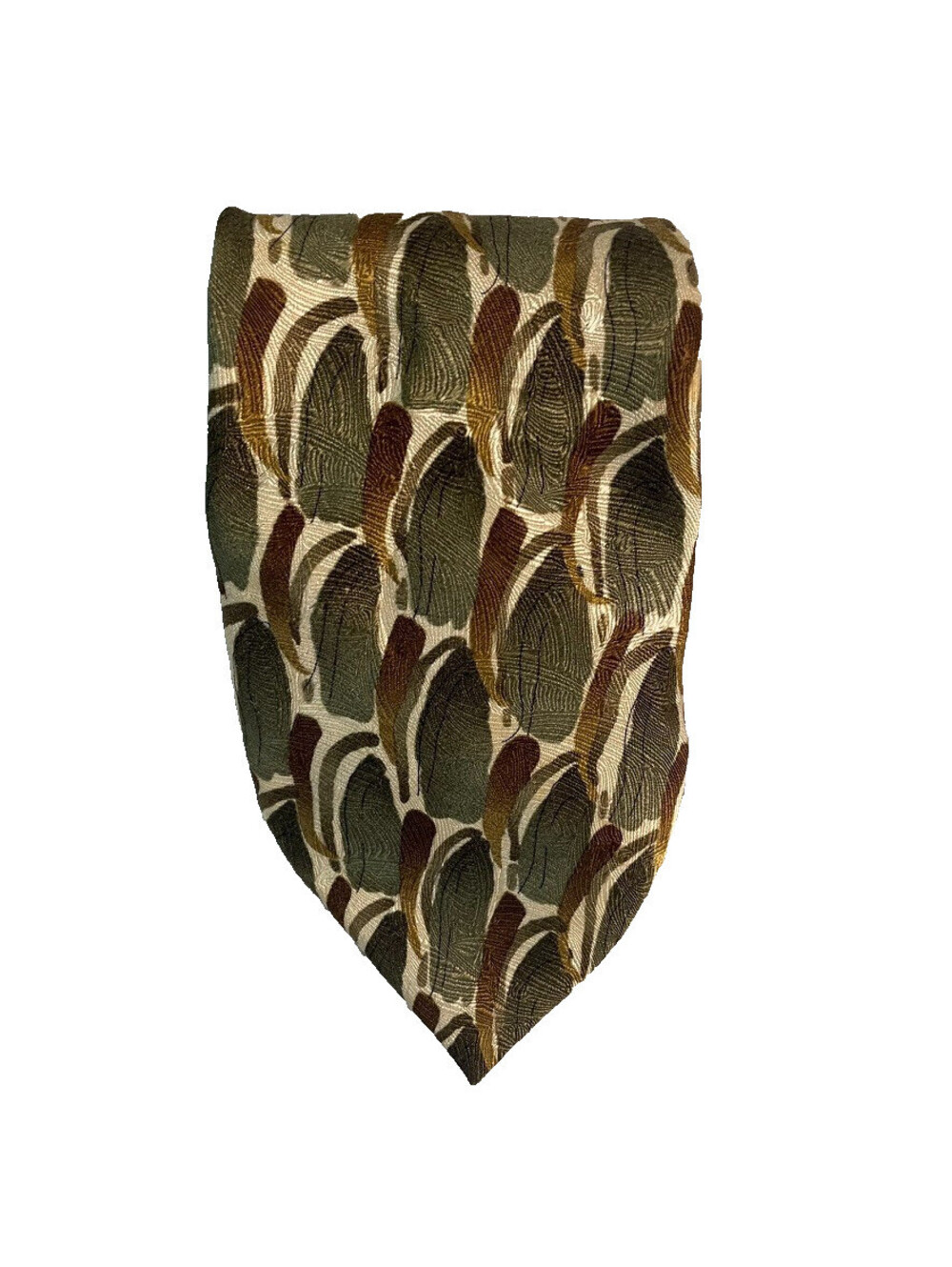 Vintage J. Garcia Park Collection Fifteen Tie Mens Green Abstract Silk 1996 Art